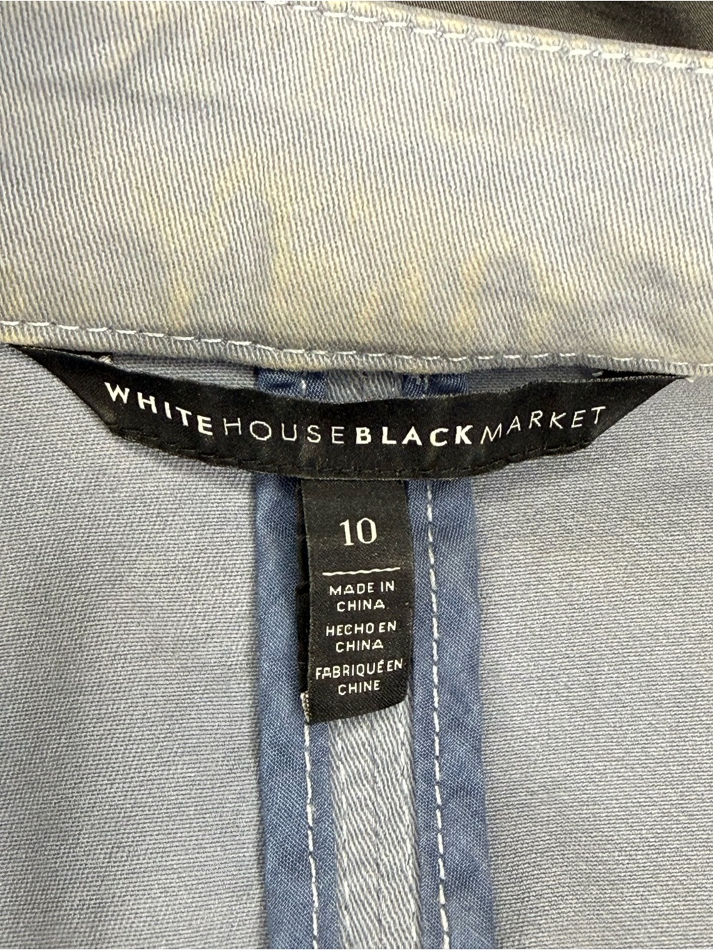 White House Black Market Blue Stretch Utility Jacket | Button Front | Women's 10 - Picture 6 of 8